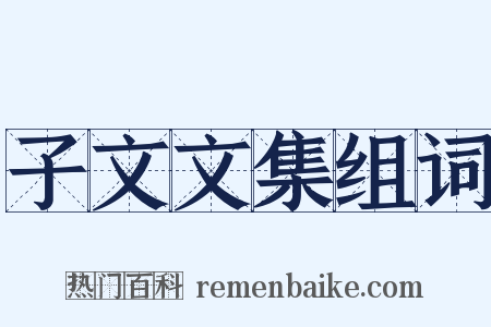 子文文集组词是什么意思的图片